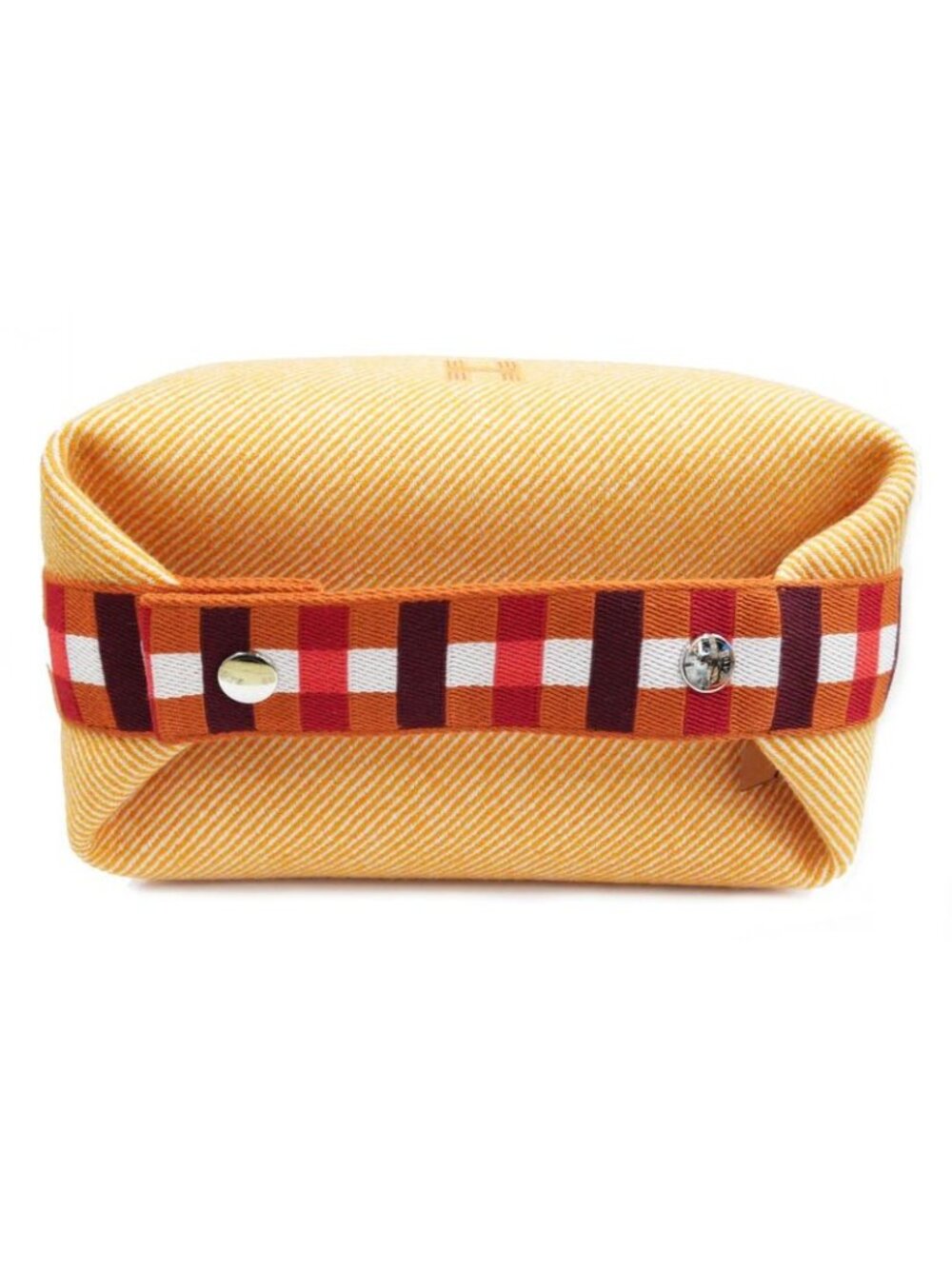 Hermes Brid A Black PM Au-carre Handbag Pouch Faube Orange - Picture 6 of 9